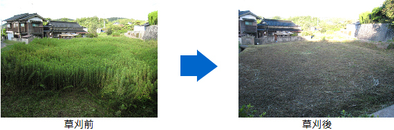 草刈り、防草シート 除草・防草土の施工・納骨室の清掃